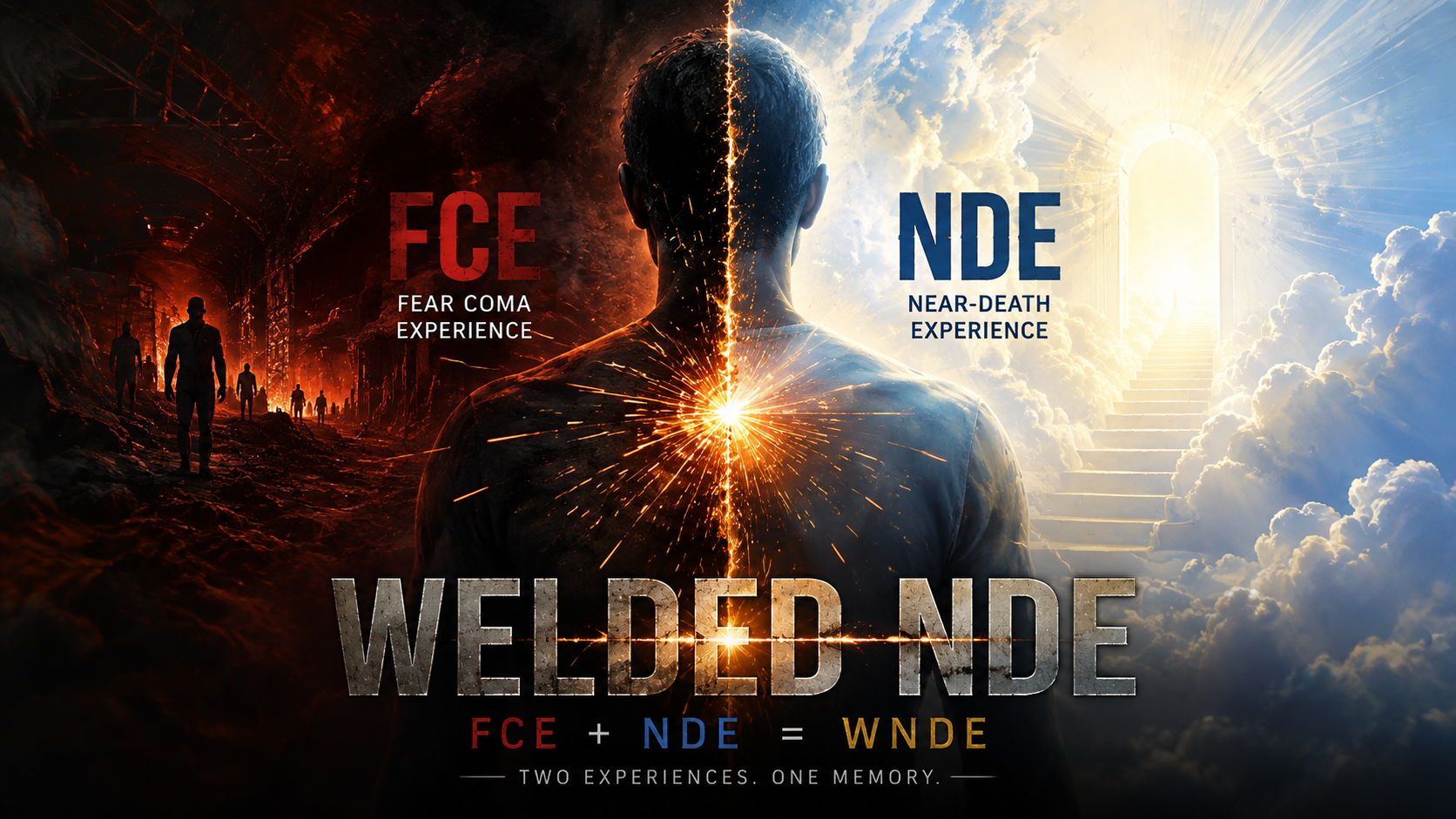 Welded Near-Death Experience showing a Fear Coma Experience and Near-Death Experience fused together